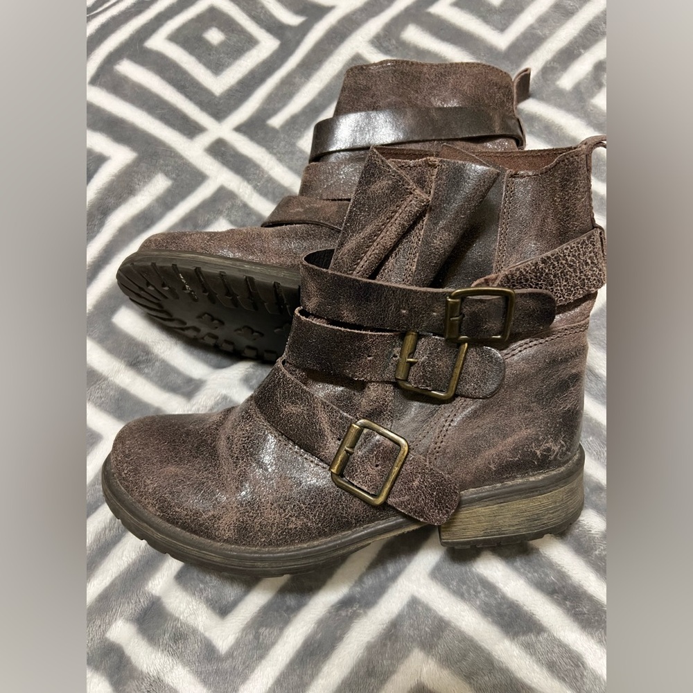 Steve Madden Colony Brown Leather Ankle Boots